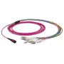 Kabel światłowodowy EFB Elektronik MTPF12LCOM3-15 — 15 m OM3 MTP na 12×LC, 50 µm (fioletowy)