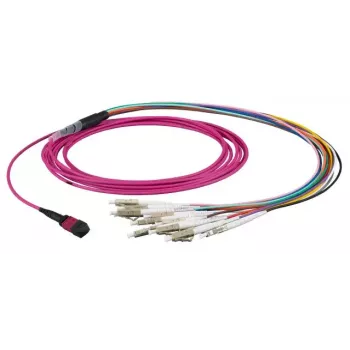 Światłowodowy kabel InfiniBand EFB Elektronik MTPF12LCOM3-5 — OM3, MTP na 12×LC, 5 m, fioletowy