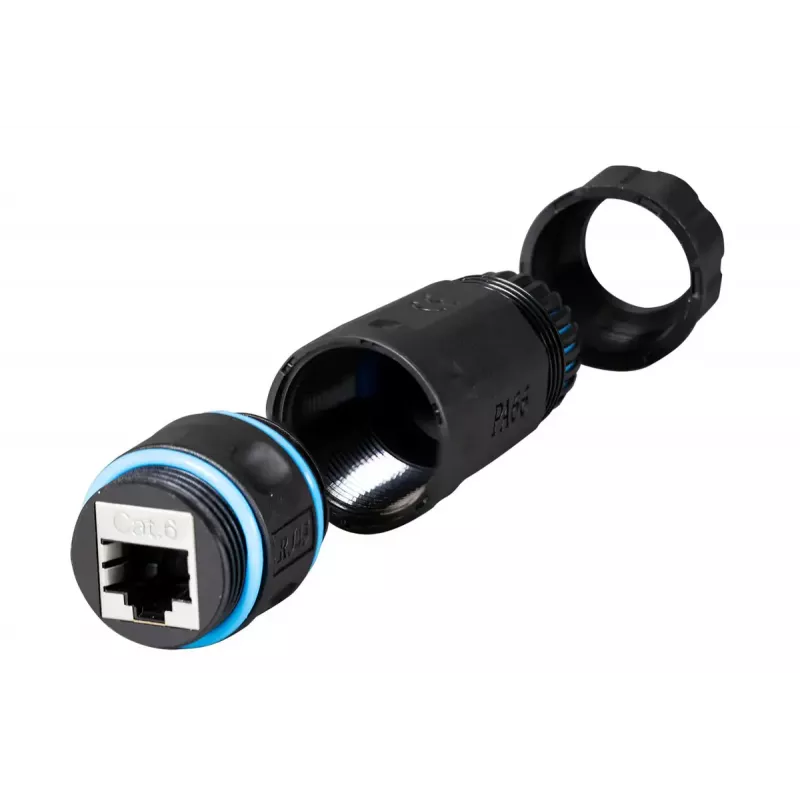 Adapter RJ45 Cat.6 IP68 EFB Elektronik model IP68DFKRJ45WP — wodoodporne złącze Ethernet