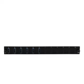 Akcesorium do panelu krosowego EFB Elektronik SB-FP-S-6SC-D-V-OS2 — 1U do montażu w racku, 6 SC duplex, czarny, 432×13×43,5 mm