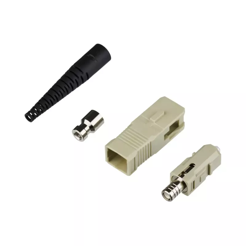 Złącze światłowodowe SC męskie EFB Elektronik 53206.21 – SC simplex męskie, beżowe/czarne
