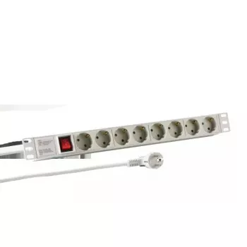 Przedłużacz zasilający EFB Elektronik EK631DE.2GR — kabel 2 m, 8 gniazd AC CEE, do użytku wewnętrznego, szary
