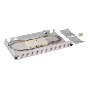 Patch panel EFB Elektronik BA71901L24OM4 1U LC OM4 szary metalowy do montażu w szafie rack