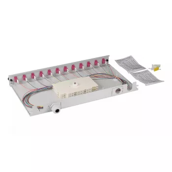 Patch panel EFB Elektronik BA71901L24OM4 1U LC OM4 szary metalowy do montażu w szafie rack