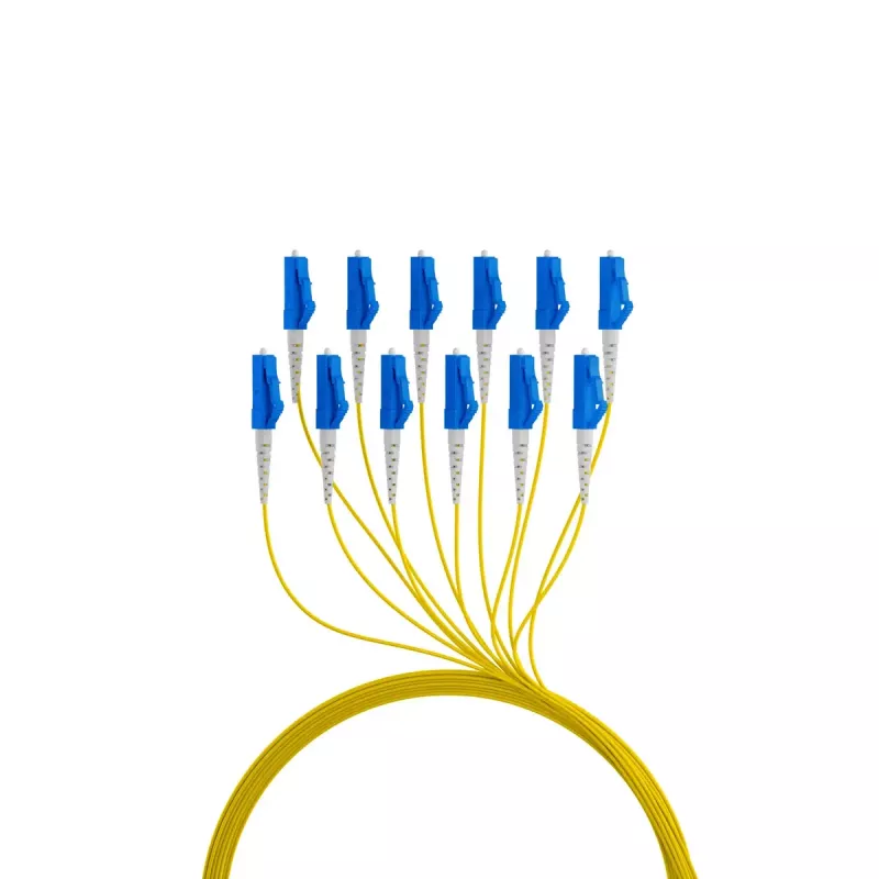 Kabel światłowodowy EFB Elektronik O8342S10OS2 12x LC OS2 10 m Czarny Niebieski Żółty