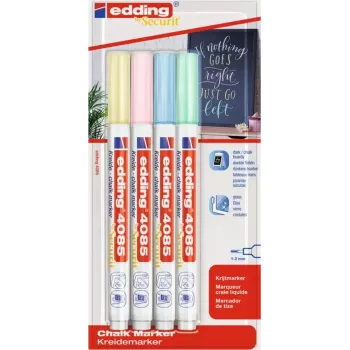Zestaw markerów Edding 4085/4P kredowy marker końcówka 1–2 mm, kolory pastelowe, zestaw 4 szt.