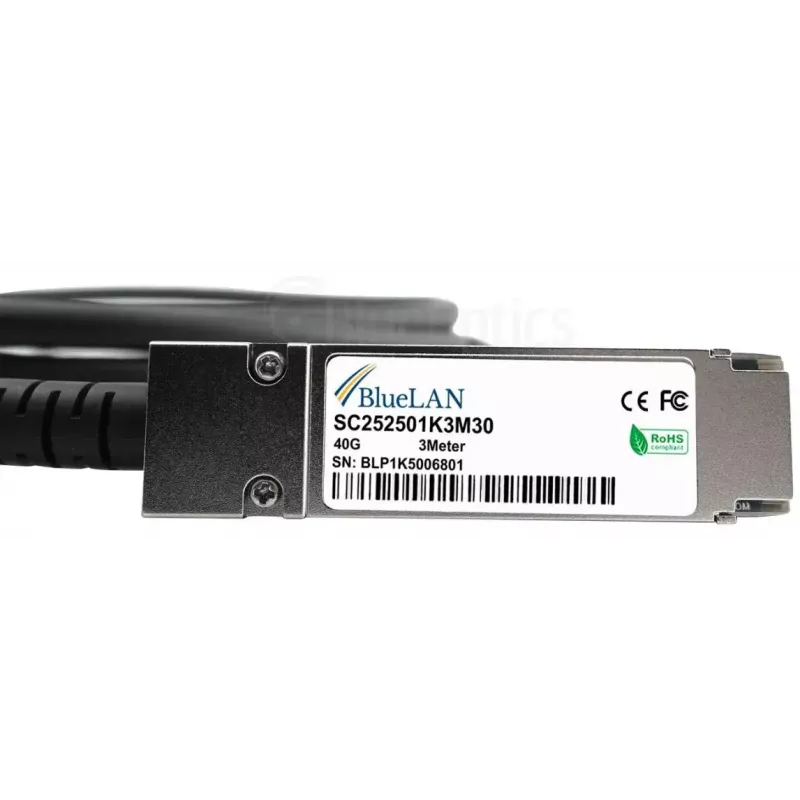 BlueOptics kabel InfiniBand/światłowodowy 3 m QSFP czarny