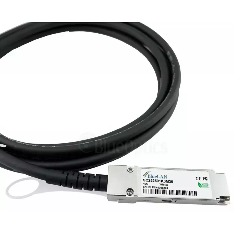 Kabel InfiniBand/światłowodowy BlueOptics 40GBASE-CR4-PQSFPXA3MBU-BL 3 m QSFP Męski/Męski