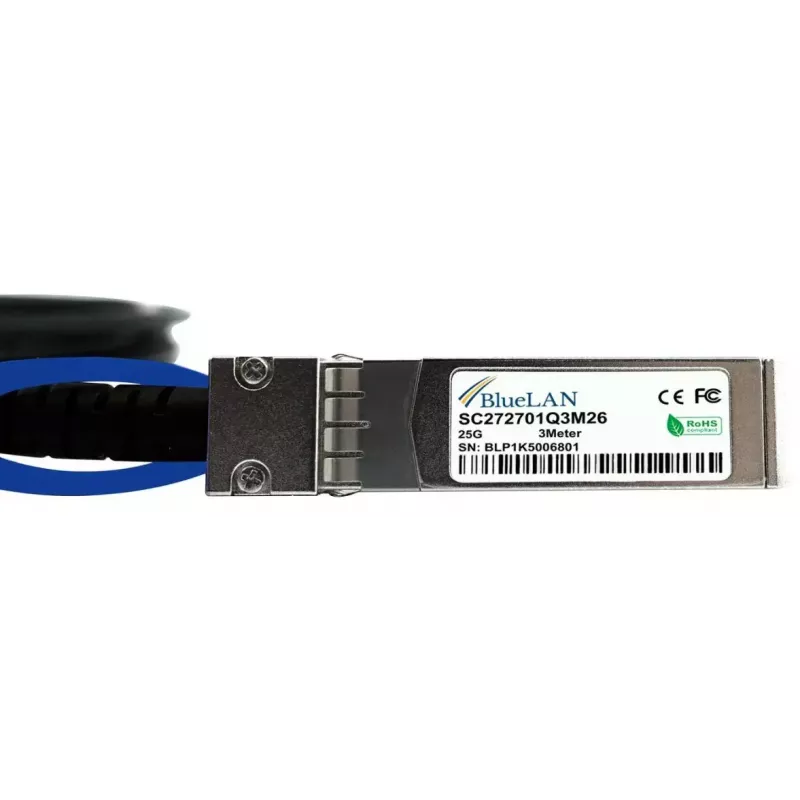Kabel SFP DAC BlueOptics SFP-DAC25-1M-BL 1m SFP28 Męski-Męski