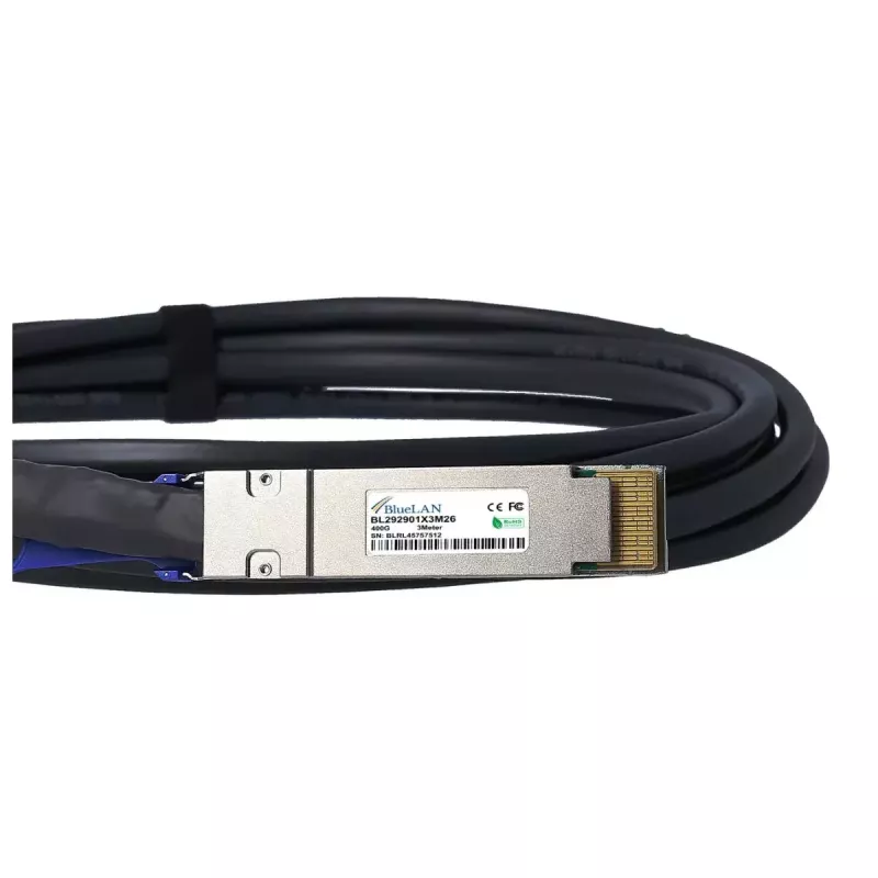 Kabel InfiniBand/światłowodowy BlueOptics QDD-400G-DAC-1M-BL 1m QSFP-DD Męski/Męski