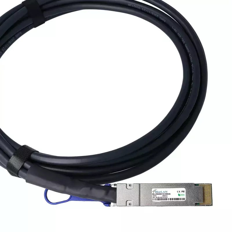 Kabel DAC BlueOptics DAC-Q56DD-400G-2M-BL 2 m QSFP-DD Męski/Męski