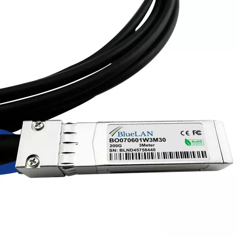 BlueOptics kabel InfiniBand/światłowodowy typu breakout QSFP56 na 4xSFP56 1 m Czarny