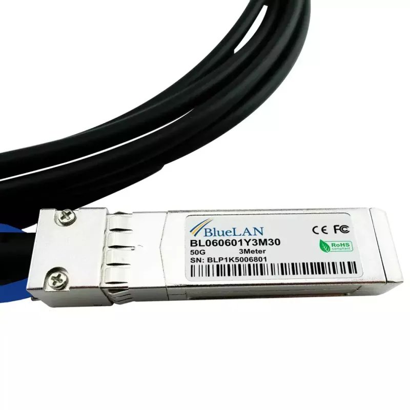 Kabel InfiniBand/światłowodowy BlueOptics SFP-50G-CU2M-BL 2 m SFP56 Męski/Męski