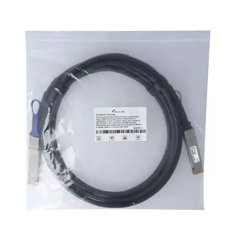 Kabel DAC BlueOptics PAN-QSFPDD-DAC-1M-BL QSFP-DD InfiniBand 1m Czarny