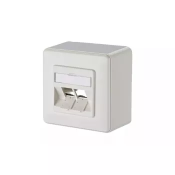 Gniazdo natynkowe 2 x RJ-45 METZ CONNECT 130B10D20002-E białe