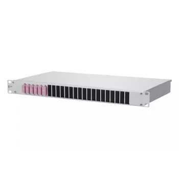 Rack-mount optical distribution unit BTR METZ CONNECT OpDAT 1U — złącza SC, szary aluminium/stal, 482,6×44,5×242,5 mm