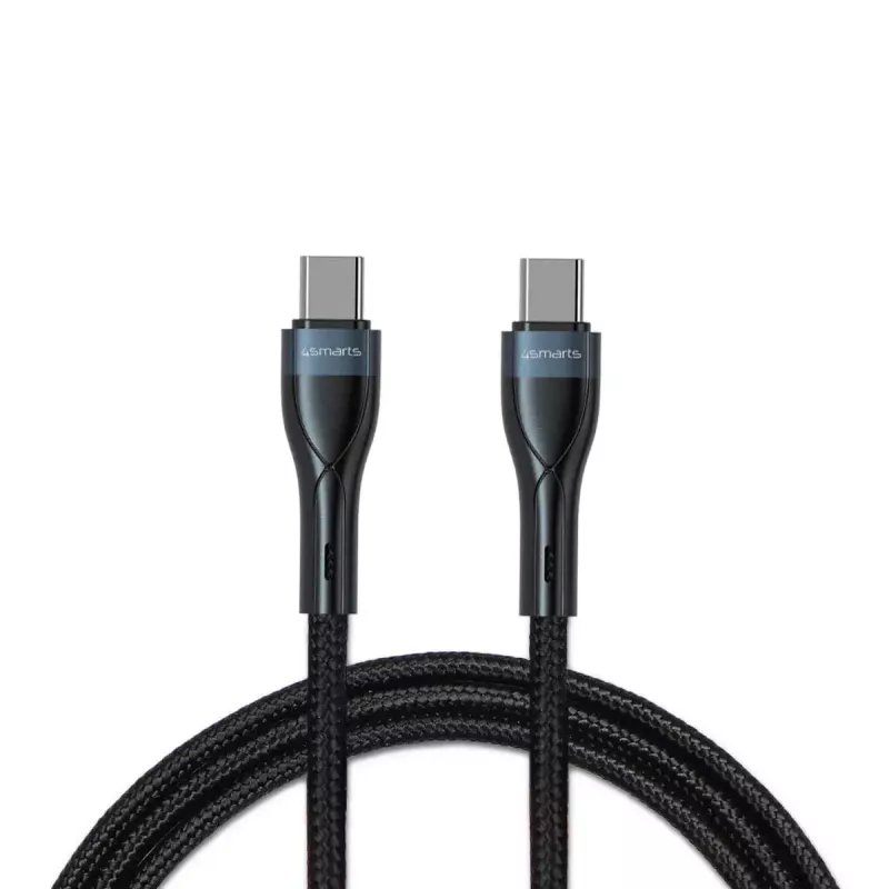 Kabel USB-C na USB-C 1 m, 4smarts 540429, czarny, 0,48 Gbit/s