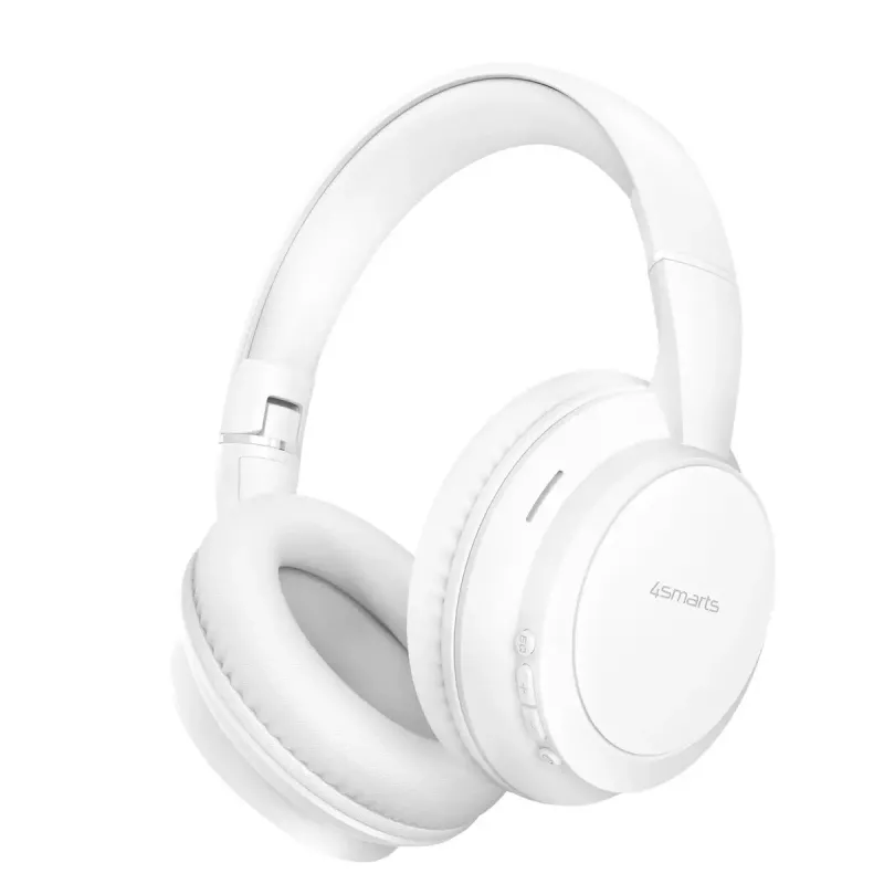 Zestaw słuchawkowy 4smarts SkyBuds Wave — Przewodowy i bezprzewodowy, Bluetooth, USB-C, wokółuszny, pałąk na głowę, 20–20000 Hz, kabel 0,3 m, biały