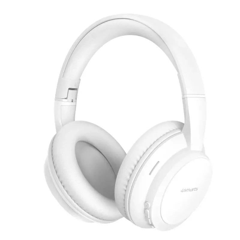 Zestaw słuchawkowy 4smarts SkyBuds Wave — Przewodowy i bezprzewodowy, Bluetooth, USB-C, wokółuszny, pałąk na głowę, 20–20000 Hz, kabel 0,3 m, biały