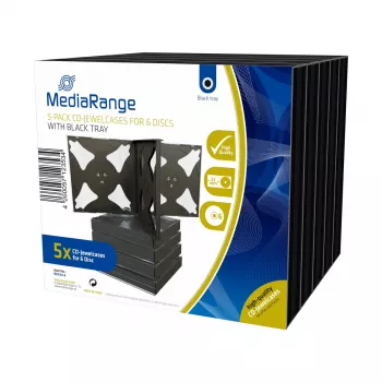 Pudełko Jewel case MediaRange BOX34-6 na 6 płyt Czarny