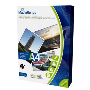 Papier fotograficzny A4 MediaRange MRINK101 Biały Matowy