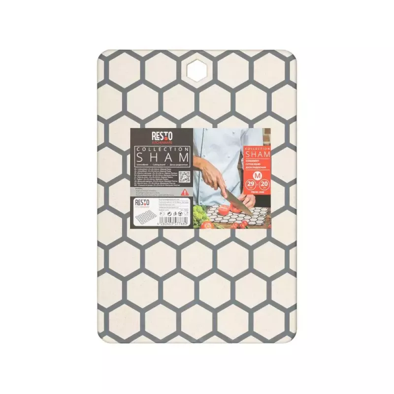 Resto Kitchenware 95402 Rectangular Plastic Cutting Board szary biały