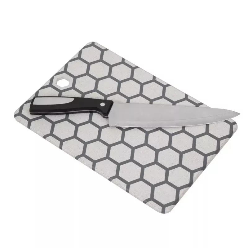 Resto Kitchenware 95402 Rectangular Plastic Cutting Board szary biały