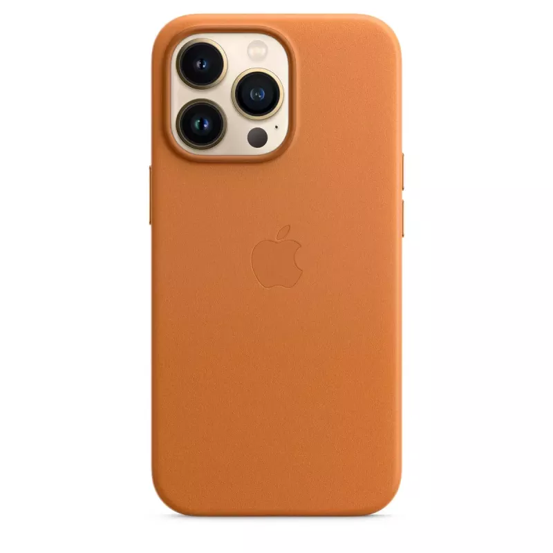 Skórzane etui MagSafe dla iPhone 13 Pro od Apple — brązowo-złote, do 6,1 cala