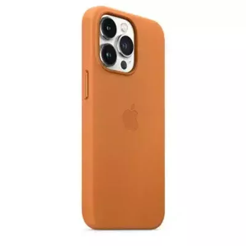 Skórzane etui MagSafe dla iPhone 13 Pro od Apple — brązowo-złote, do 6,1 cala