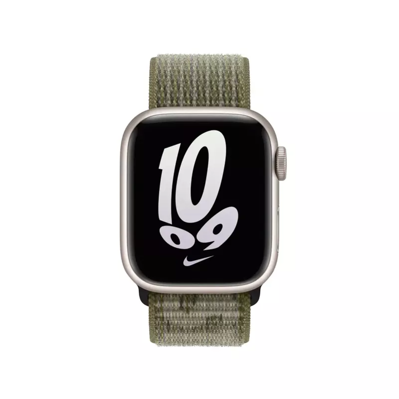 Pasek do Apple Smartwatch MPHX3ZM/A — Nylon, biało-zielony, nadgarstek 130–190 mm
