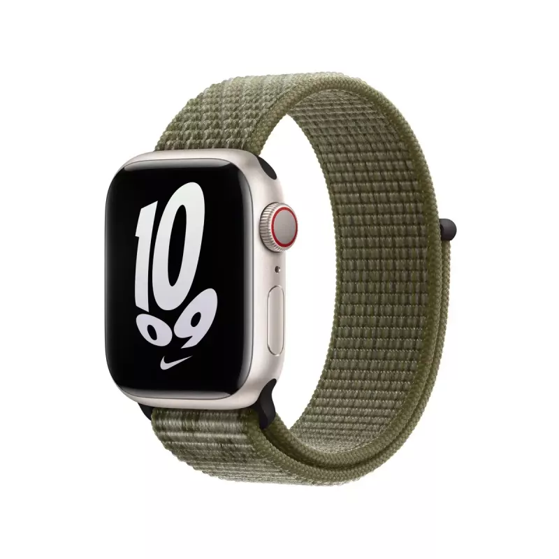 Pasek do Apple Smartwatch MPHX3ZM/A — Nylon, biało-zielony, nadgarstek 130–190 mm