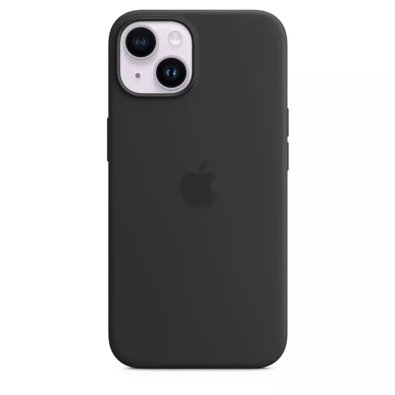 Silikonowe etui z MagSafe dla iPhone 14 firmy Apple — Mikrofibra/Silikon, 6,1 cala (Midnight)