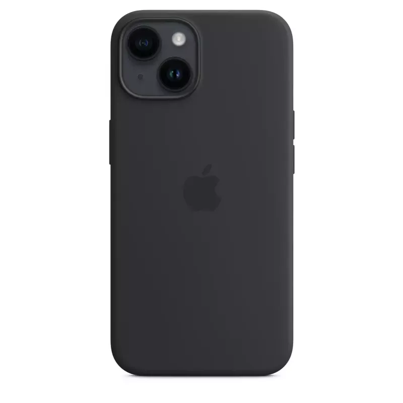 Silikonowe etui z MagSafe dla iPhone 14 firmy Apple — Mikrofibra/Silikon, 6,1 cala (Midnight)