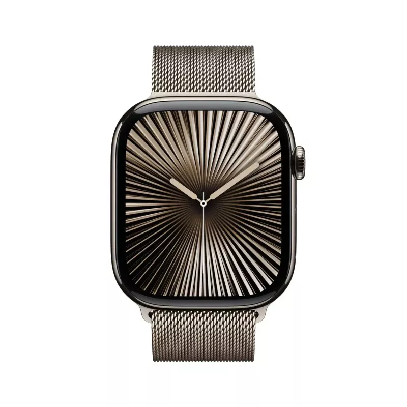 Smartwatch Apple Watch Series 10 GPS + Cellular 46mm koperta z naturalnego tytanu z pętlą milanese w kolorze naturalnym - S/M