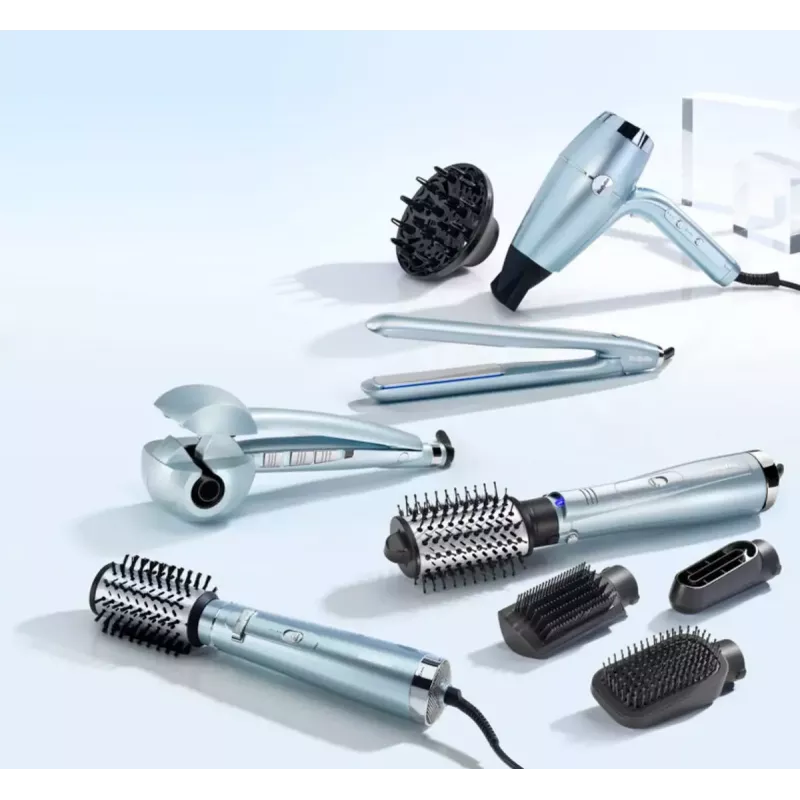 Szczotka na gorące powietrze BABYLISS C1700E Hydro-Fusion — 3 poziomy ciepła, ceramiczna, niebieska, przewód 2,8 m