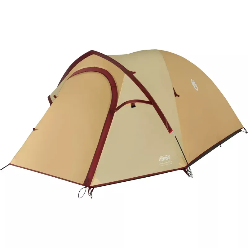Namiot COLEMAN Darwin 3 Plus Summer — 3-osobowy, model letni, beżowy/ciemnoczerwony