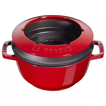 Zestaw do fondue Staub 18 cm Cherry, okrągły 0,25 L, 187×100 mm, 4,6 kg