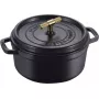 Okrągły garnek żeliwny Staub La Cocotte Buster & Punch 24 cm, czarny