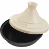 Żeliwny tadżin Staub 20 cm okrągły kremowy, model 40509-394