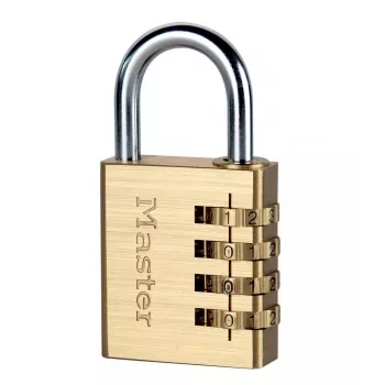 Kłódka szyfrowa MASTER LOCK 40 mm wykończenie mosiężne do samoobsługowych schowków