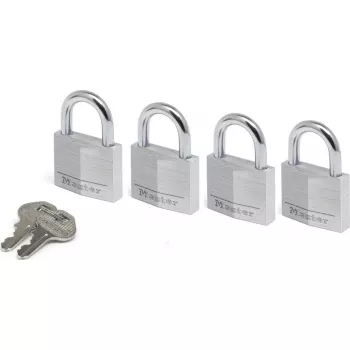 Kłódka MASTERLOCK 9140EURQNOP 40 mm — komplet 4 mosiężnych kłódek szyfrowych