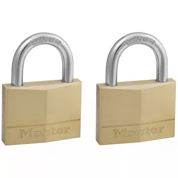Kłódka MASTERLOCK 50 mm korpus z litego mosiądzu, zestaw 2 szt., szekla cylindryczna