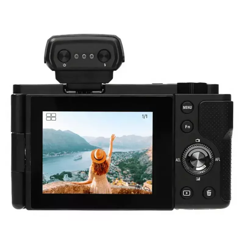 Kompaktowy aparat AgfaPhoto Realishot C110 — 24 MP, 1/3,06 cala CMOS, 3-krotny zoom optyczny, 4K, Wi‑Fi, ekran dotykowy 2,8 cala, czarny