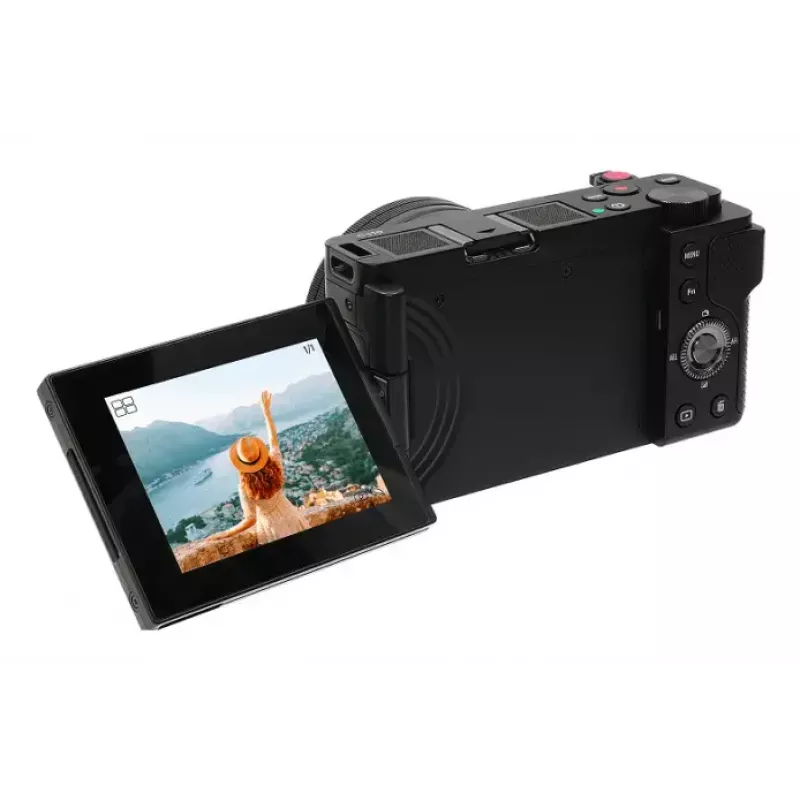 Kompaktowy aparat AgfaPhoto Realishot C110 — 24 MP, 1/3,06 cala CMOS, 3-krotny zoom optyczny, 4K, Wi‑Fi, ekran dotykowy 2,8 cala, czarny