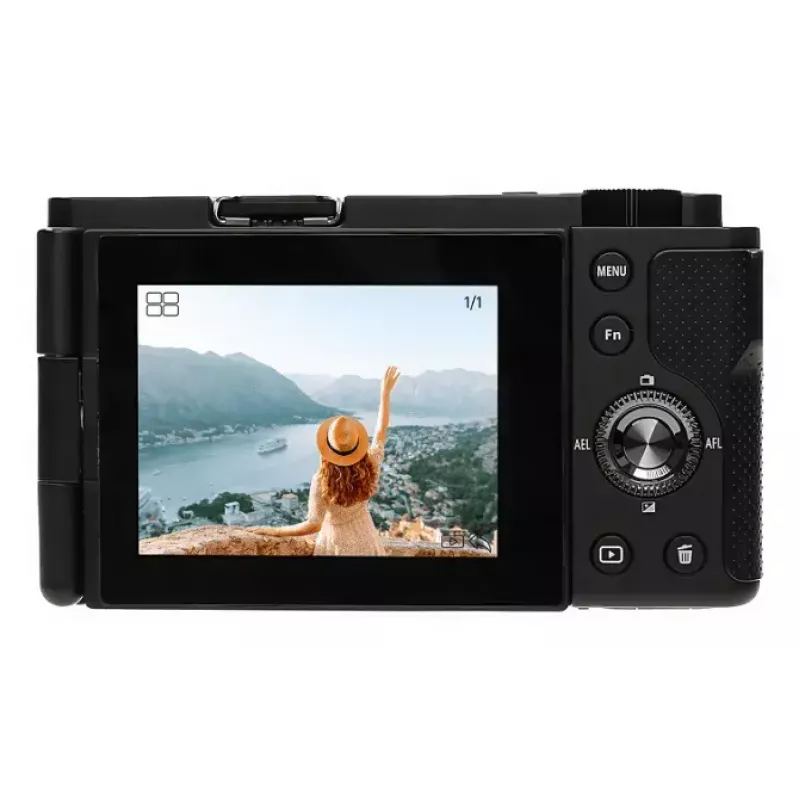 Kompaktowy aparat AgfaPhoto Realishot C110 — 24 MP, 1/3,06 cala CMOS, 3-krotny zoom optyczny, 4K, Wi‑Fi, ekran dotykowy 2,8 cala, czarny