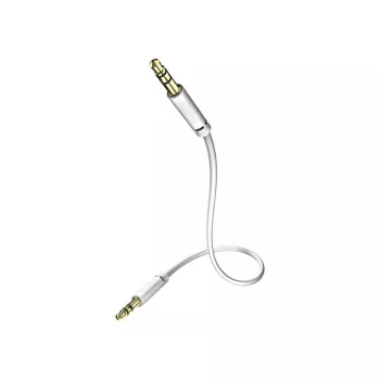 Kabel audio inakustik 003101005 3.5mm męski–męski, miedź, pozłacane styki, ekranowany magnetycznie, 0,5 m, biały