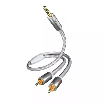 Kabel audio Inakustik 00410005 5m 3.5mm 2 x RCA Biały