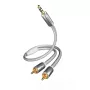 Kabel audio Inakustik 00410005 5m 3.5mm 2 x RCA Biały