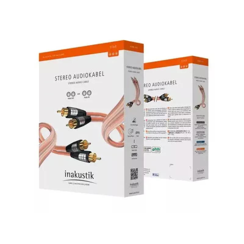 Kabel audio Inakustik 00304107 0,75 m RCA przezroczysty