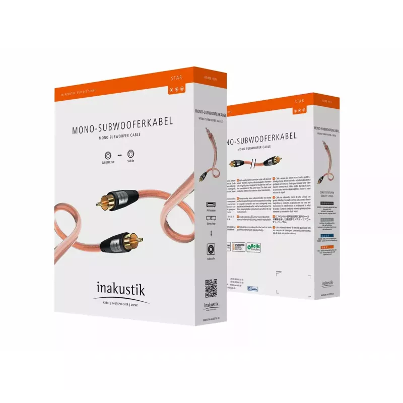 Kabel audio Inakustik 00308221 2m RCA Transparent